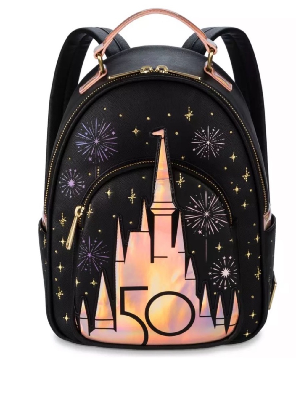 Loungefly Disney Magic Castle 50th Anniversary Black Mini Backpack